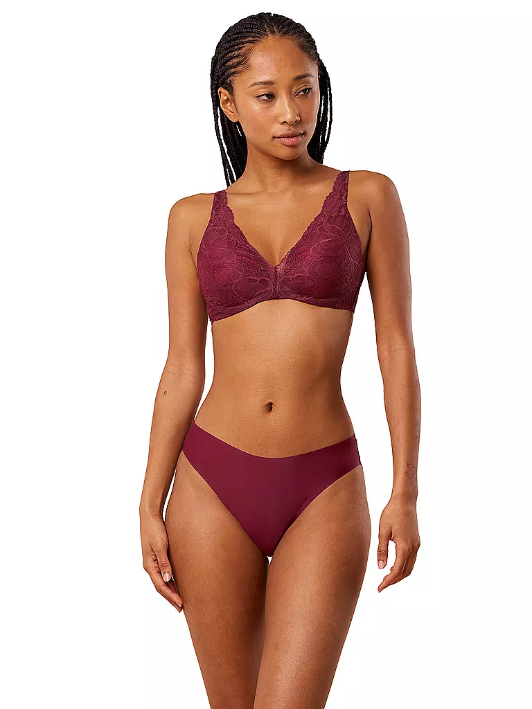 TRIUMPH | Reggiseno con ferretto BODY MAKE-UP ILLUSION LACE woodrose | Rosso scuro