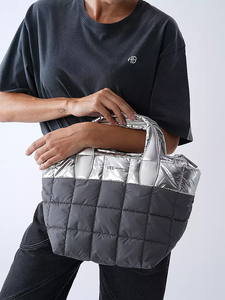 VEE COLLECTIVE | Borsa - Shopper PORTER TOTE Small | Argento