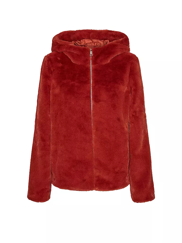 VERO MODA | Jacke in Felloptik VMSONJAHOODIE | Rosso scuro