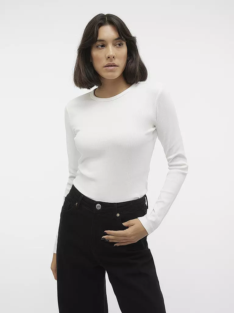VERO MODA | Langarmshirt Slim Fit  VMCHLOE | Bianco