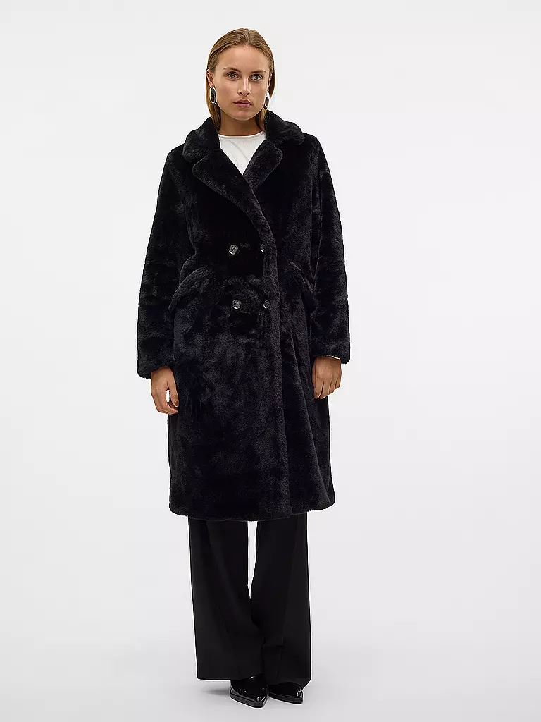 VERO MODA | Mantel in Felloptik VMSONJAELLY | Nero