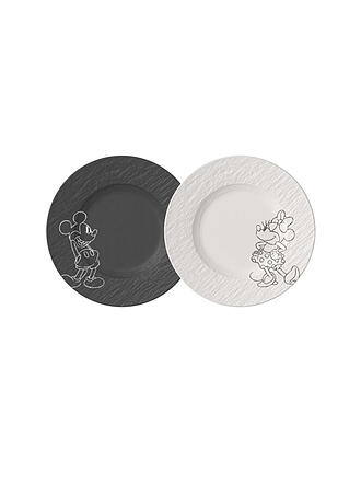 VILLEROY & BOCH | Set di 2 piatti da colazione/dessert 21,7 cm MANUFACTURE -MICKEY MOUSE Nero/Bianco