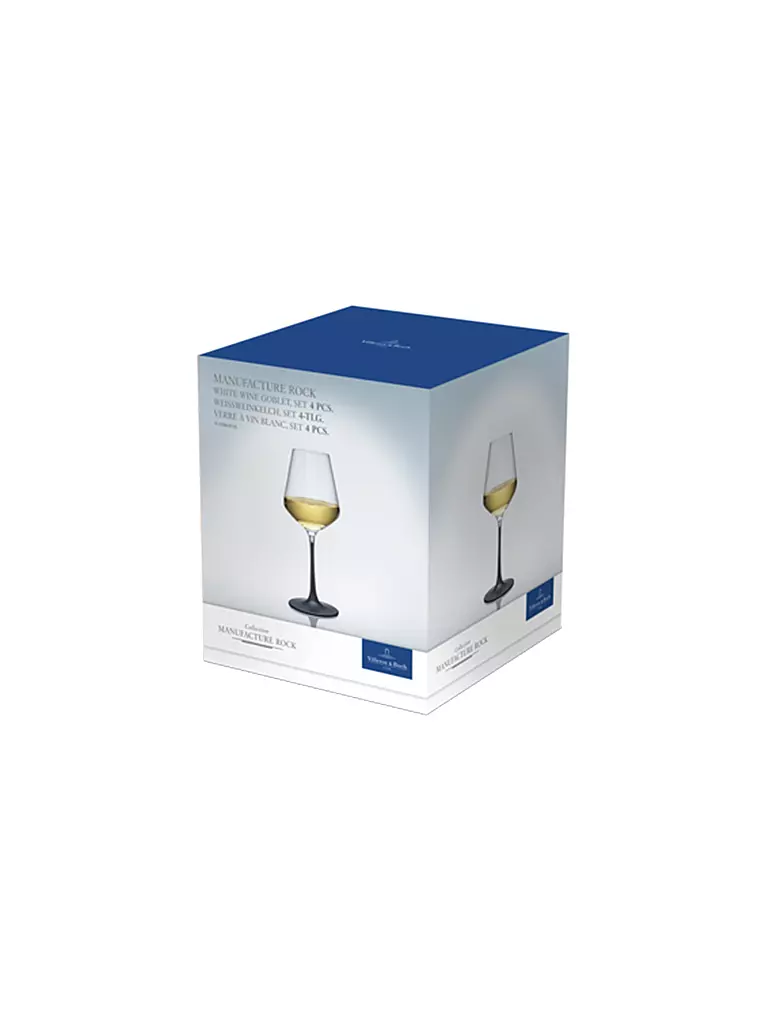 VILLEROY & BOCH | Bicchiere da vino bianco Manufacture Rock set da 4 380ml | Nero