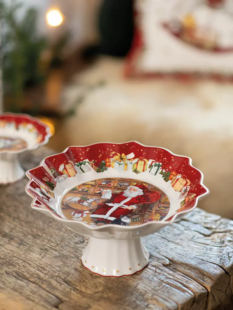 VILLEROY & BOCH | Toy's Fantasy Ciotola su piede, Babbo Natale legge la lista dei desideri 24x24x12cm | Multicolore