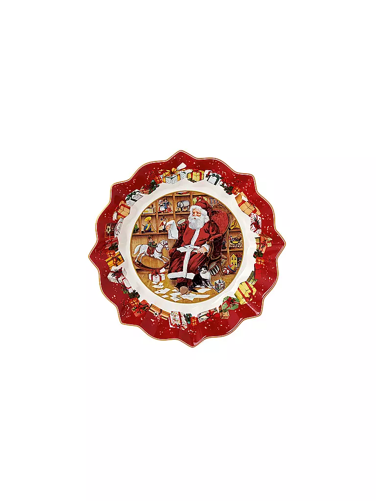 VILLEROY & BOCH | Toy's Fantasy Ciotola su piede, Babbo Natale legge la lista dei desideri 24x24x12cm | 