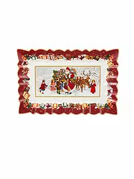 VILLEROY & BOCH | Toy's Fantasy Piatto per torta rettangolare, Babbo Natale e bambini 35x23x3,5 cm | Multicolore