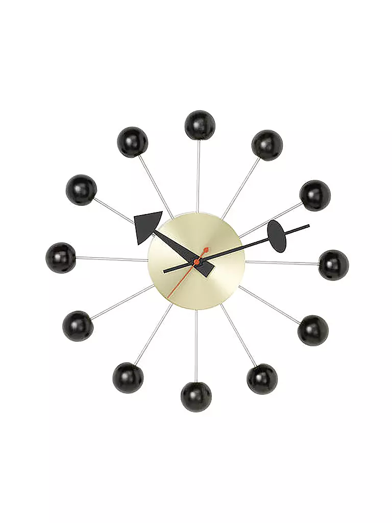 VITRA | Orologio da parete "Ball Clock" 33cm (Ottone/Nero) | Nero