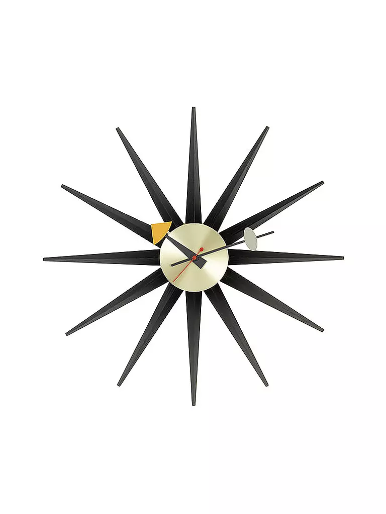 VITRA | Orologio da parete "Sunborst Clock" 47cm (Ottone/Nero) | Nero