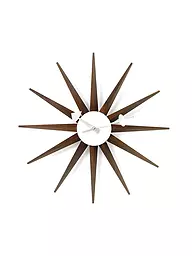 VITRA | Wanduhr Sunburst Clock Nussbaum/Schoko 47cm | Marrone