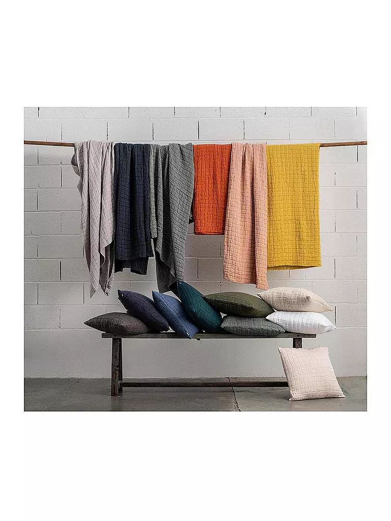 VIVARAISE | Coperta - Plaid 130x200cm SWAMI Lichen | Petrolio