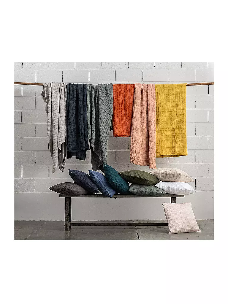 VIVARAISE | Wohndecke - Plaid 130x200cm SWAMI Lin | Crema