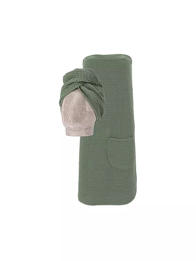 VOSSEN | Saunakilt 2 pz. WELLNESS Detox Green | Verde scuro
