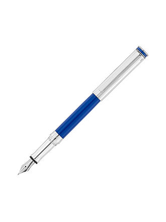 WALDMANN | Penna stilografica Edelfeder con linee a grana, guilloché, blu navy Medium
