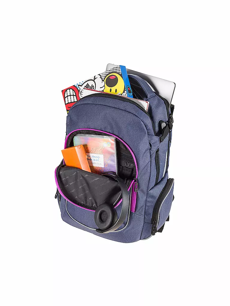 WALKER | Zaino scolastico Campus Evo Wizzard Blue Ivy Pink | 