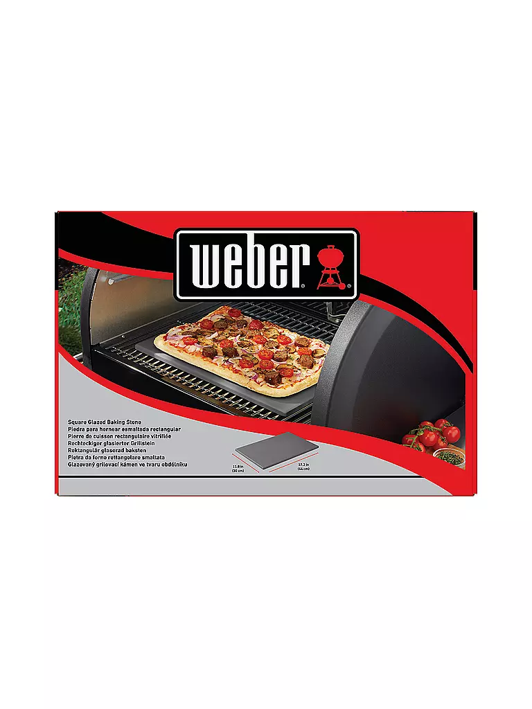 WEBER GRILL | Pietra per pizza smaltata rettangolare 44x30 cm in ceramica nera |