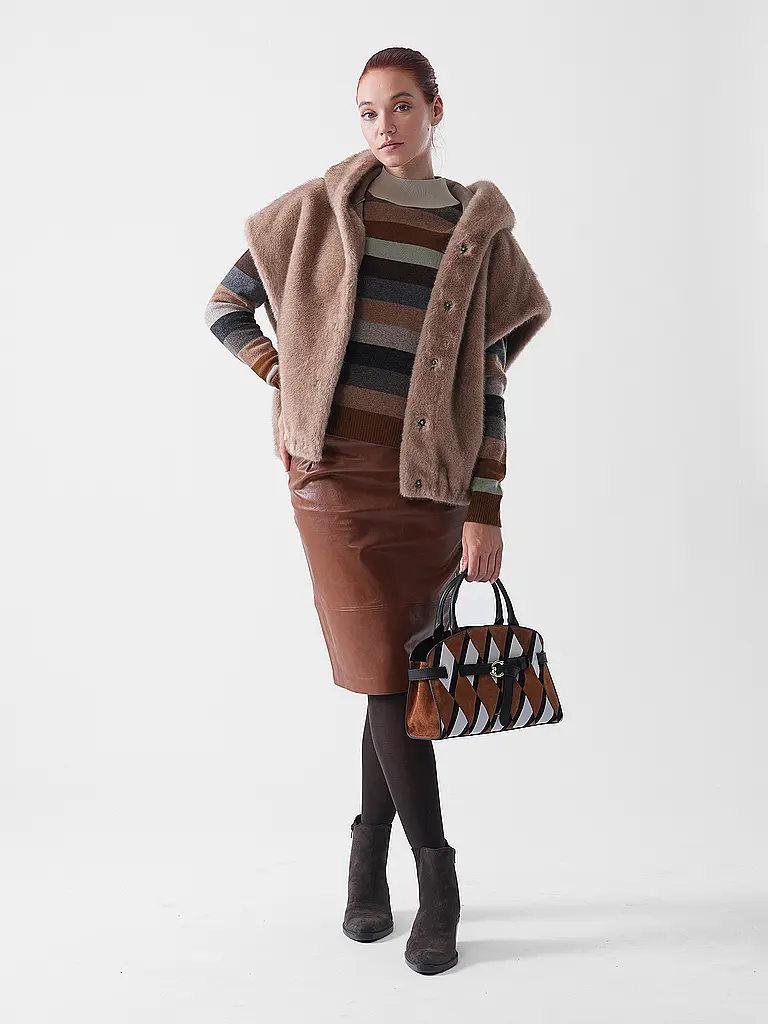 WEEKEND MAX MARA | Gonna in pelle PAPAILE | Marrone