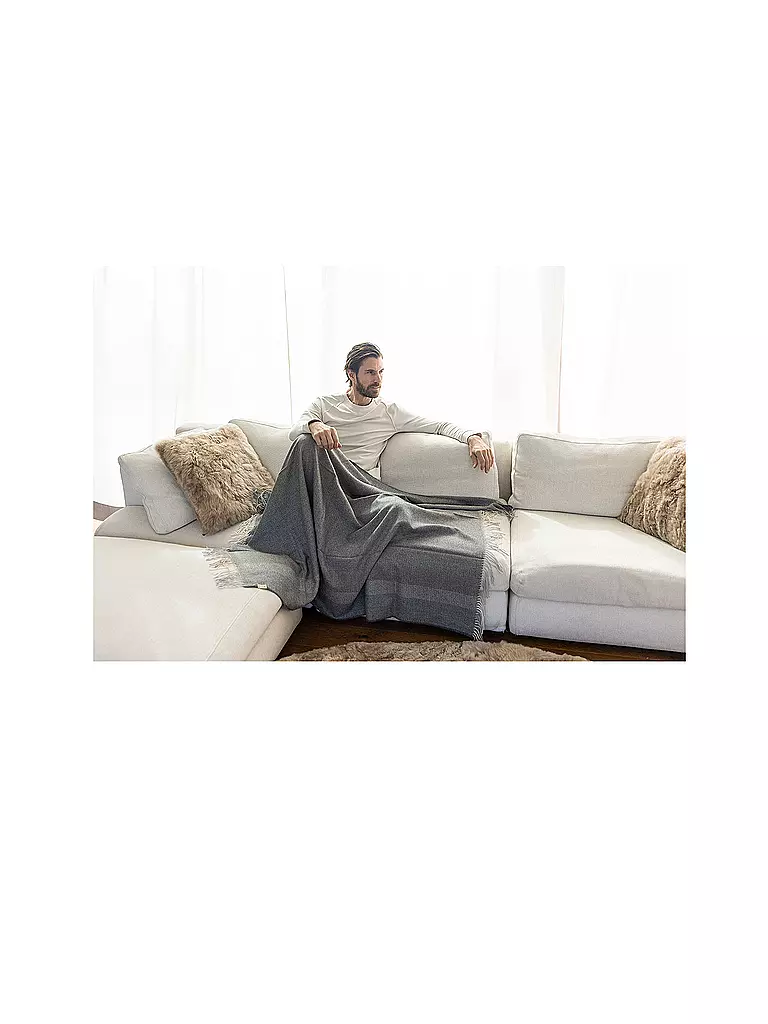 WEICH COUTURE ALPACA | Coperta in pregiata lana BORREA 130x180cm Grigio Scuro |
