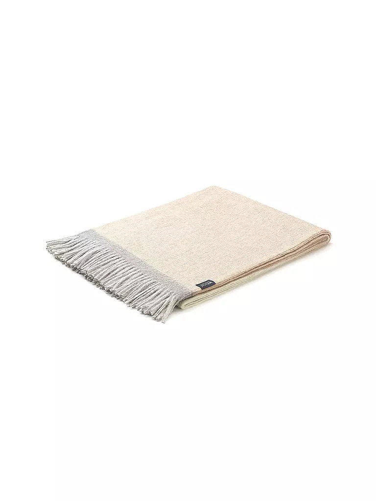 WEICH COUTURE ALPACA | Coperta in pregiata lana MERIMA 130x180cm Bianco/Beige | Beige