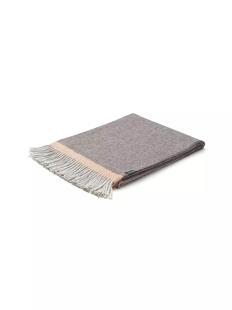WEICH COUTURE ALPACA | Coperta in pregiata lana MERIMA 130x180cm Grigio/Grigio scuro | Grigio