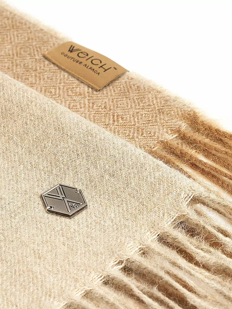 WEICH COUTURE ALPACA | Coperta in pregiata lana TIRA 130x180cm Beige | Beige