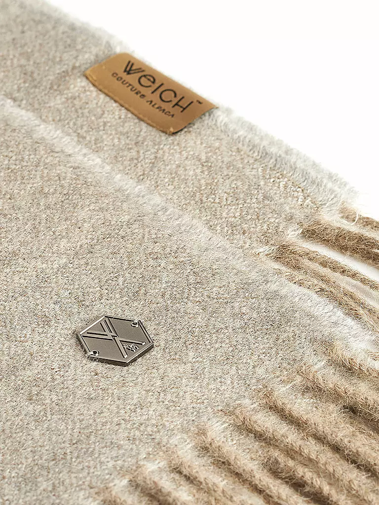 WEICH COUTURE ALPACA | Edelhaardecke BORREA 130x180cm Ecru | Cammello