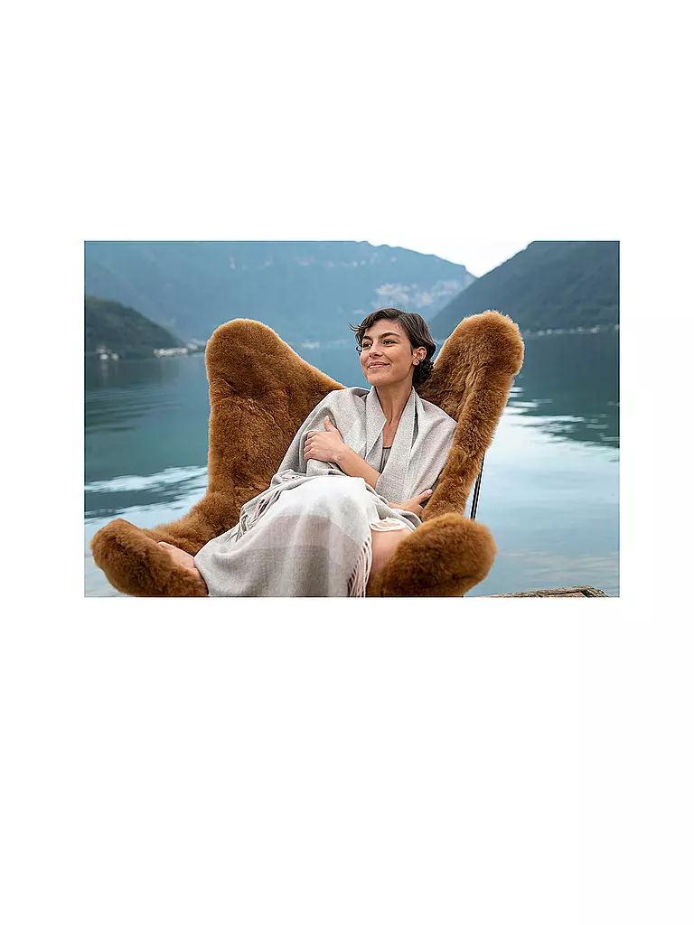 WEICH COUTURE ALPACA | Edelhaardecke BORREA 130x180cm Ecru | Cammello