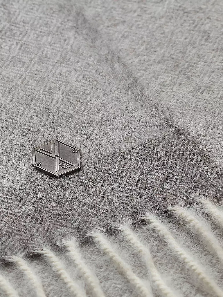 WEICH COUTURE ALPACA | Edelhaardecke MERIMA 130x180cm Gery/Ochre | Grigio chiaro