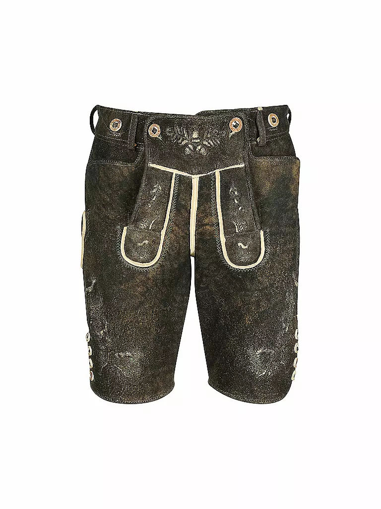 WEINBAUER | Lederhose in pelle di cervo "Wildruf" | Nero