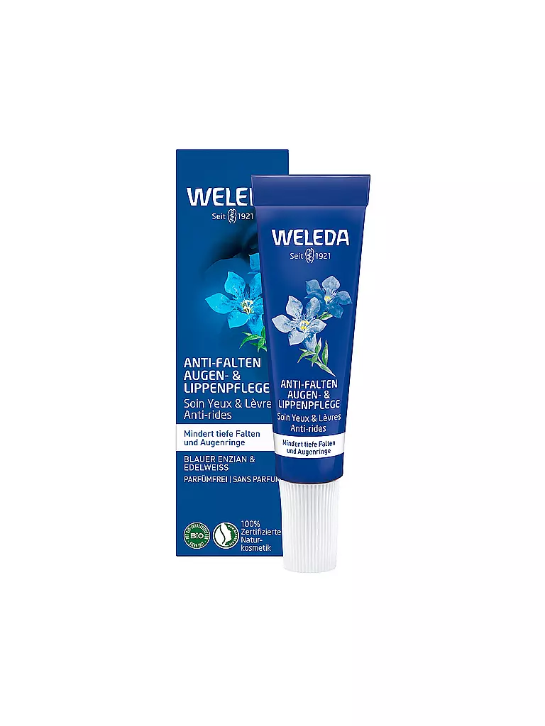 WELEDA | Anti-rughe contorno occhi e labbra genziana blu & stella alpina 10ml | Senza colore