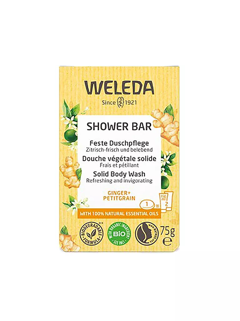 WELEDA | Detergente Solido Doccia Ginger+Petitgrain 75g | Giallo