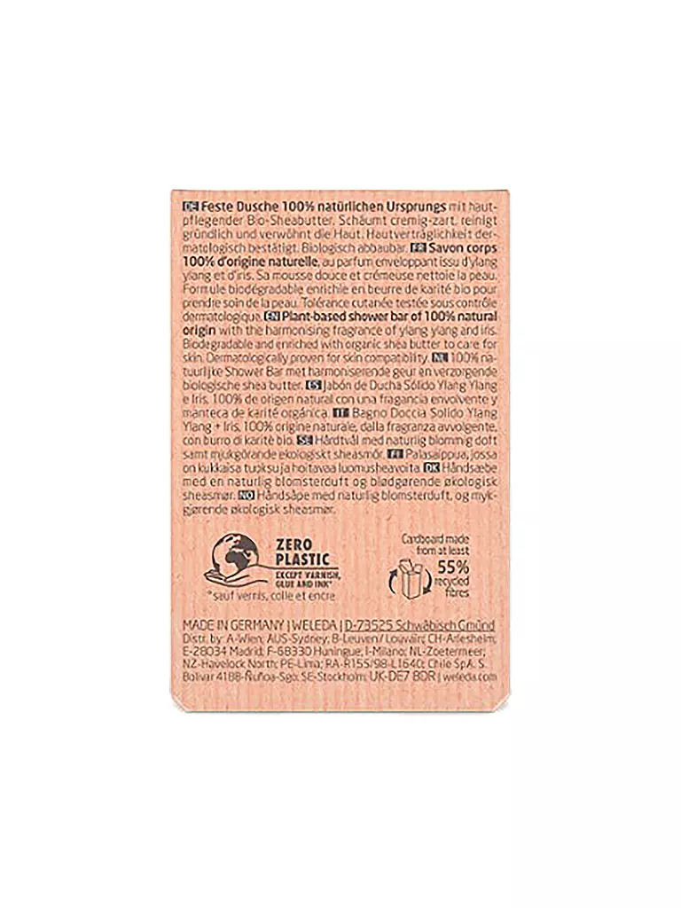 WELEDA | Detergente Solido Doccia Ylang Ylang+Iris 75g | Rosa