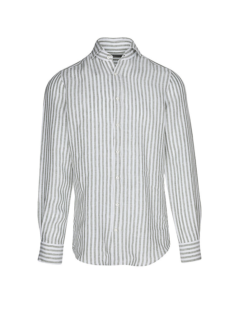 Camicia di lino LANO-W verde scuro 39