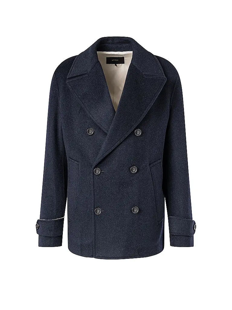 WINDSOR | Wollmantel DOPPIO | Blu scuro