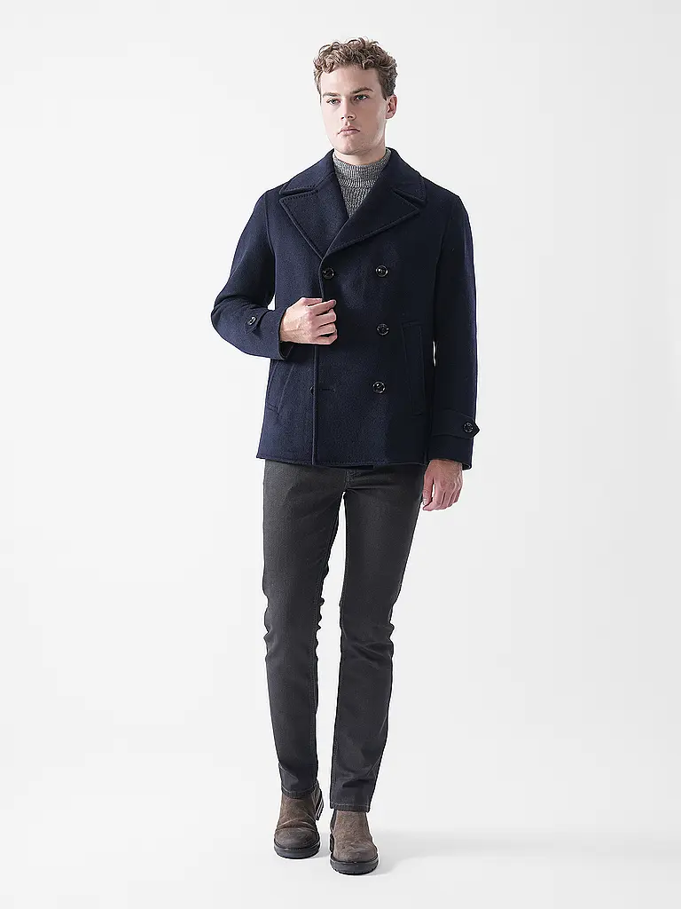 WINDSOR | Wollmantel DOPPIO | Blu scuro