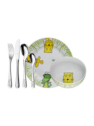 WMF | Set di posate per bambini Safari Crogargan, 6 pezzi / Multicolore