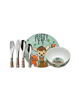 WMF | Posate per bambini 6 pz. FOREST FRIENDS Cromarg.Bunt
