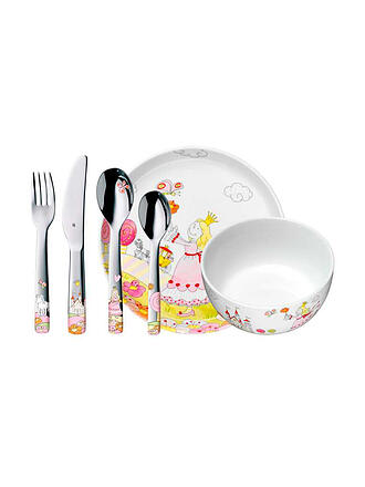 WMF | Set di posate per bambini da 4 pezzi PRINZESSA ANNELI Cromargan/Colorato
