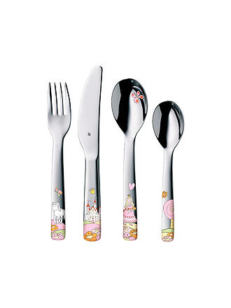 WMF | Set di posate per bambini da 4 pezzi PRINZESSA ANNELI Cromargan/Colorato