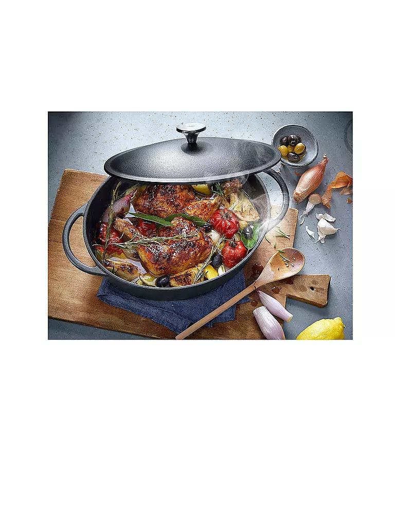 WMF | Bräter in ghisa con coperchio 30x23,5 cm | Nero