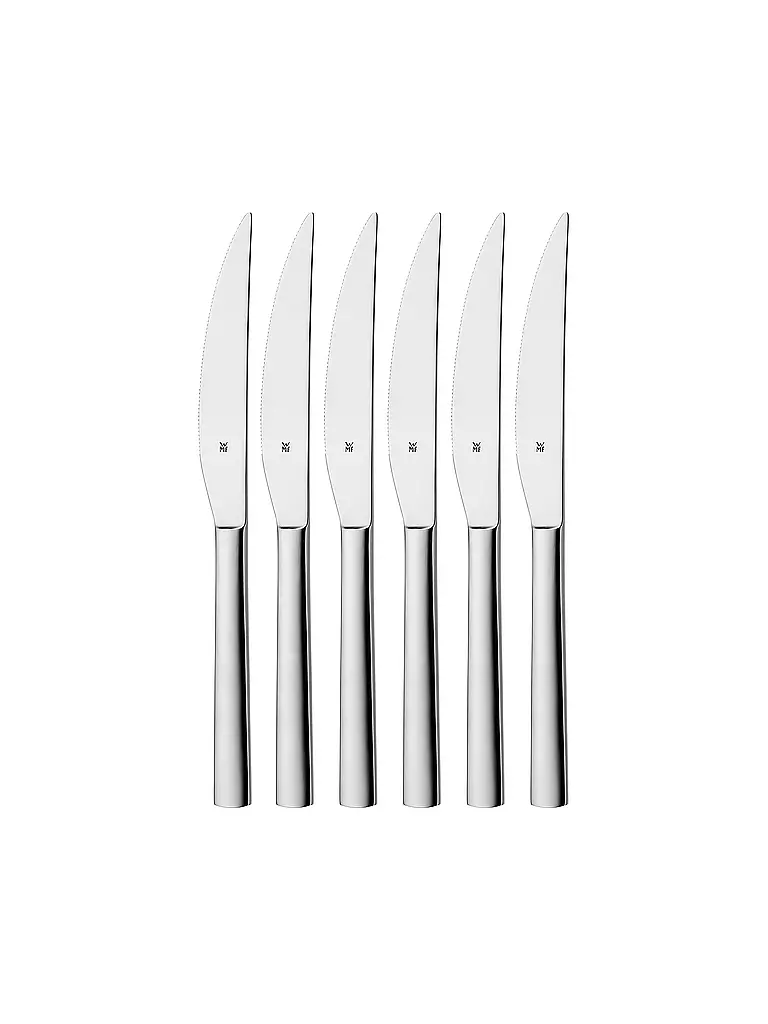 WMF | Coltelli da bistecca NUOVA, set da 6 pezzi, Cromargan | Argento