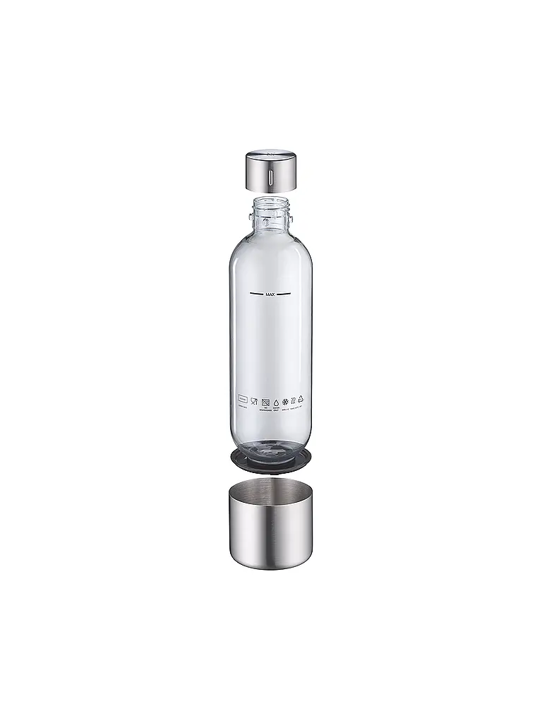 WMF | Element One Bottiglia per gasatore d'acqua 0,85 l PET/acciaio inox | Trasparente
