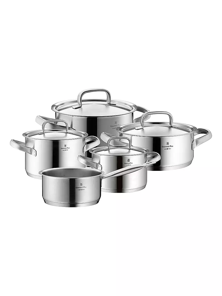 WMF | Gourmet Plus Set di pentole 5 pezzi Cromargan | Argento