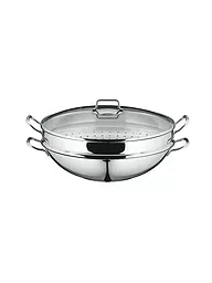 WMF | Macao Set Wok 36 cm 4 pezzi Cromargan | Argento
