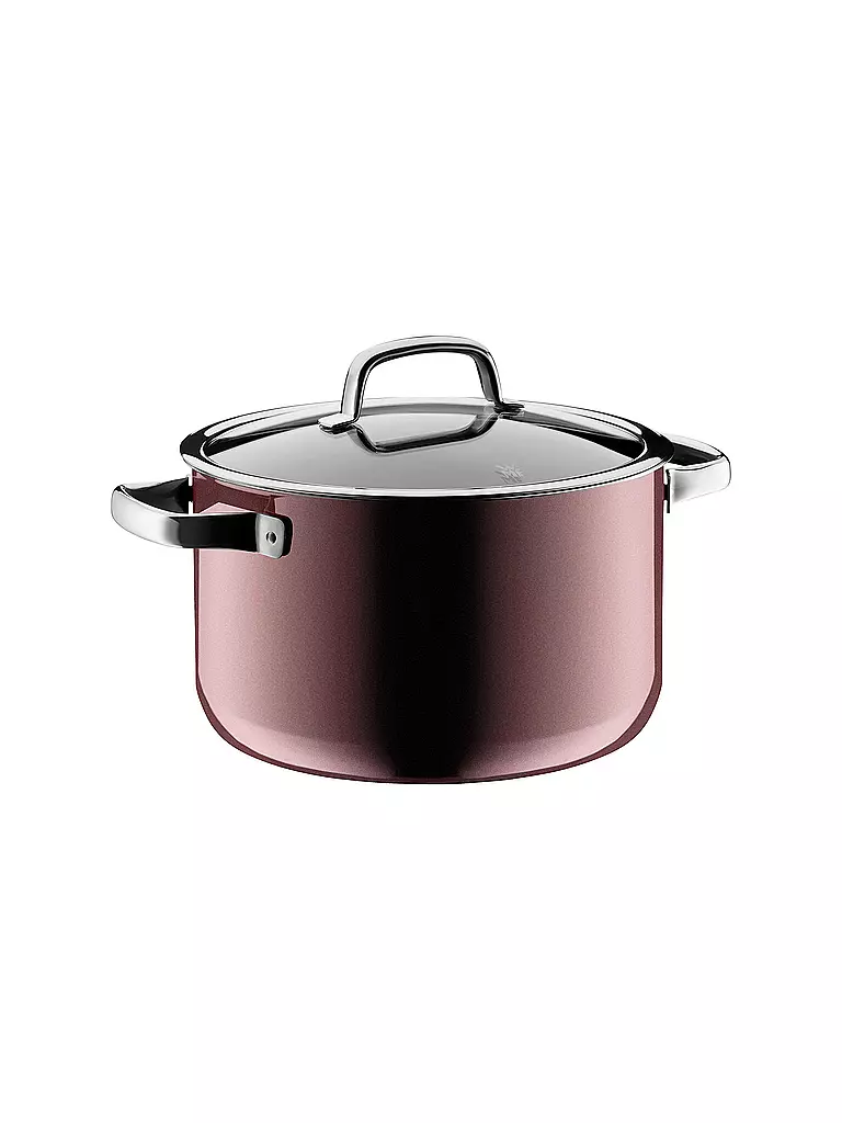 WMF | Pentola per carne Fusiontec Mineral con coperchio in vetro 24 cm/6,4 l Rose Quartz | Bacca