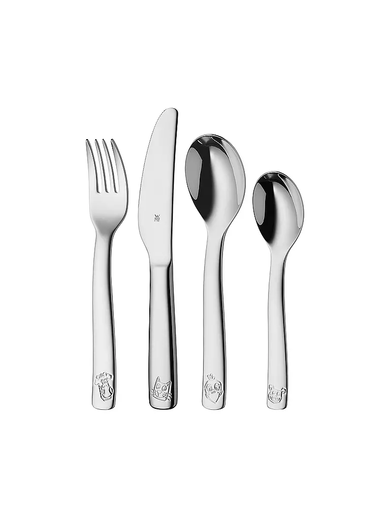 WMF | Posate per bambini FARM, set da 4 pezzi, Cromargan | Argento