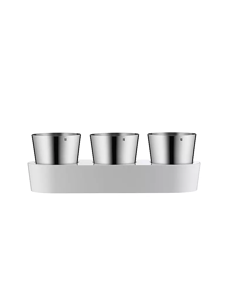 WMF | Set da giardino di erbe aromatiche da interno Gourmet, 3 pezzi, Cromargan / Bianco | Argento