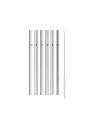 WMF | Set di 6 cannucce con spazzola BARIC 18cm Cromargan | Argento