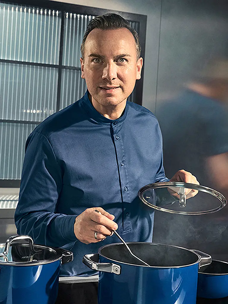 WMF | Set di pentole 4 pezzi Fusiontec Mineral Pro Tim Raue Ocean Blu scuro | Blu scuro