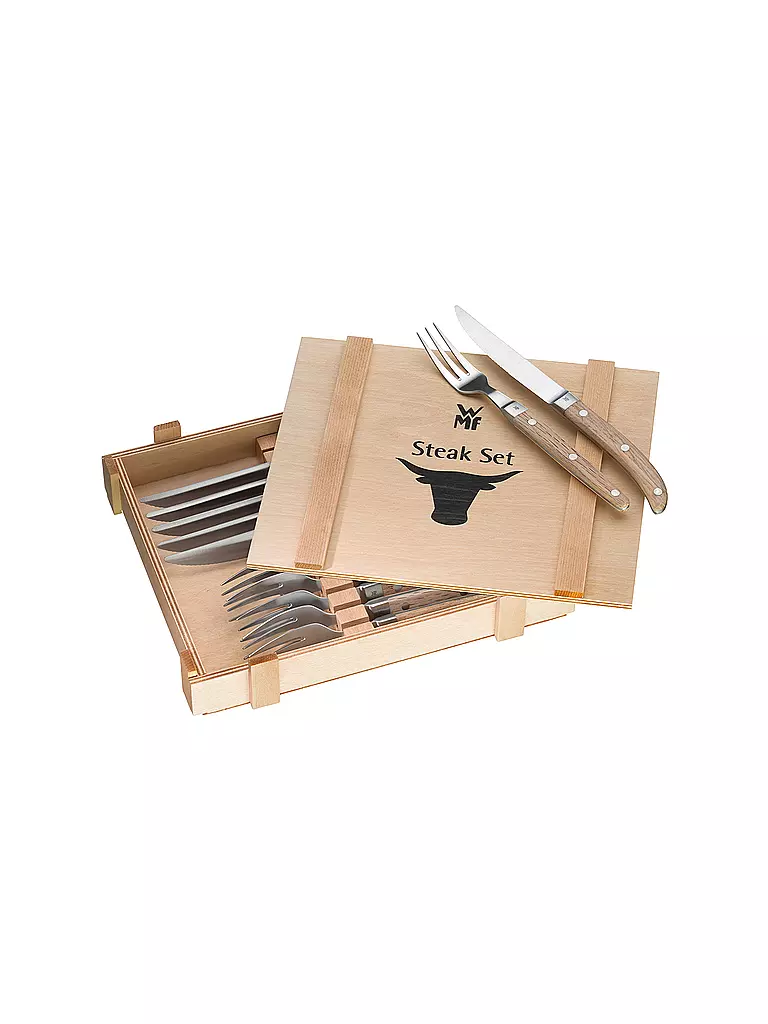 WMF | Set di posate da bistecca Ranch, 12 pezzi | Argento