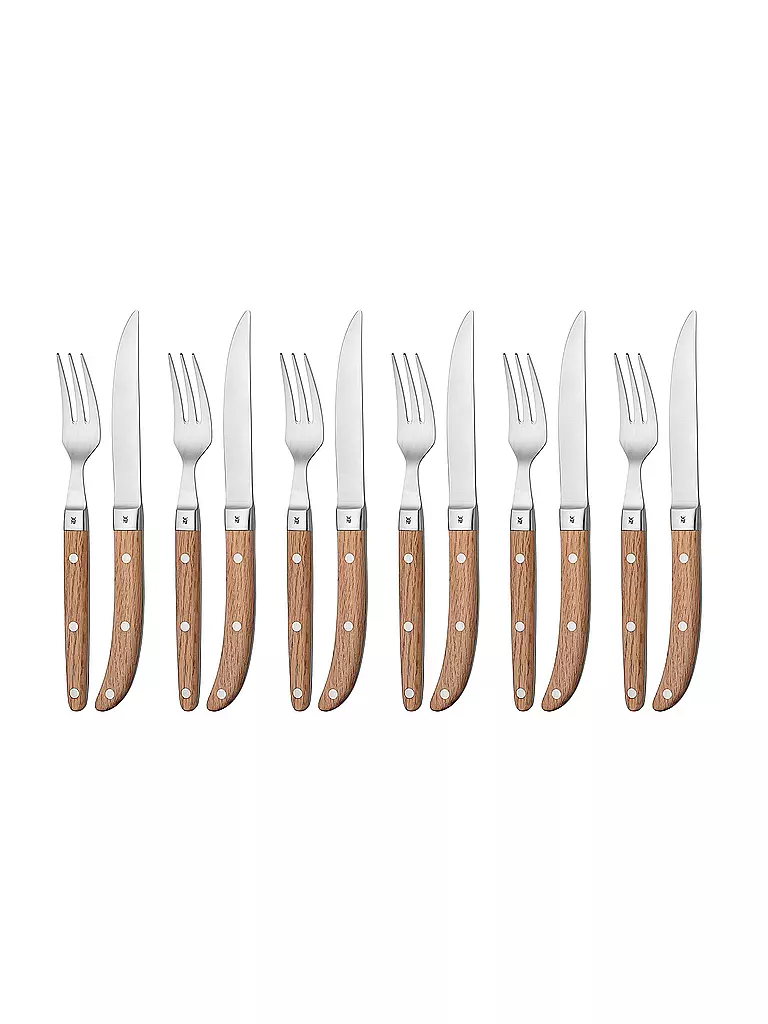 WMF | Set di posate da bistecca Ranch, 12 pezzi | Argento